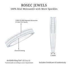 Channel Set Certified Moissanite Half Eternity Band Ring
