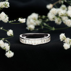 Channel Set Certified Moissanite Half Eternity Band Ring
