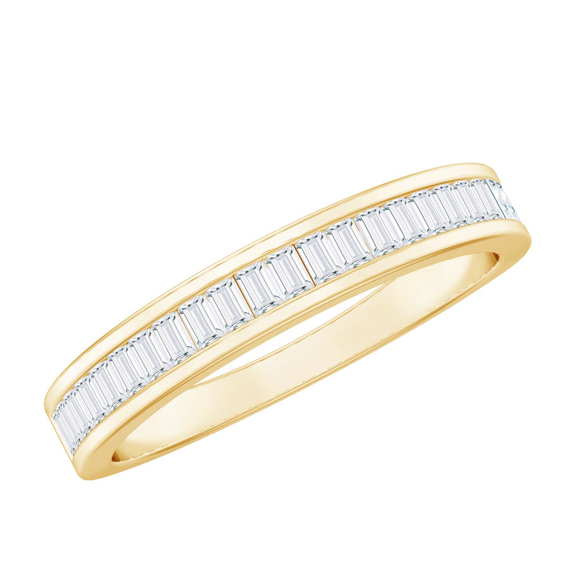 Channel Set Certified Moissanite Half Eternity Band Ring
