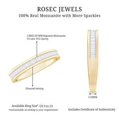 Channel Set Certified Moissanite Half Eternity Band Ring