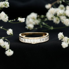Channel Set Certified Moissanite Half Eternity Band Ring