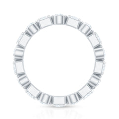 Round Moissanite Eternity Wedding Band with Certificate