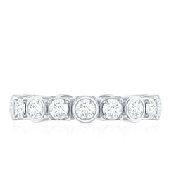 Round Moissanite Eternity Wedding Band with Certificate