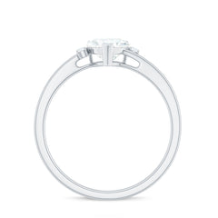 Solitaire Moissanite Heart Engagement Ring in Prong Setting