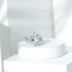 Cubic Zirconia Floral Inspired Wedding Ring Set For Women