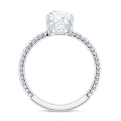 Certified Pear Zircon Solitaire Engagement Ring