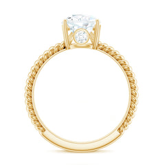 Certified Pear Zircon Solitaire Engagement Ring