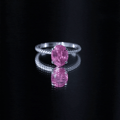 4 CT Lab Created Pink Sapphire Oval Engagement Ring