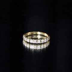 Certified Round Moissanite Half Eternity Wedding Band