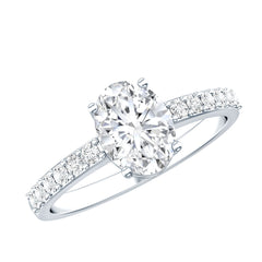 Certified 6X8 MM Lab Grown Diamond Oval Engagement Ring