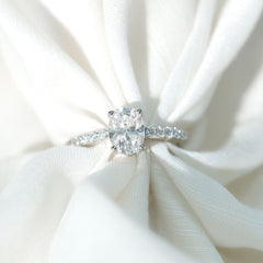 Certified 6X8 MM Lab Grown Diamond Oval Engagement Ring