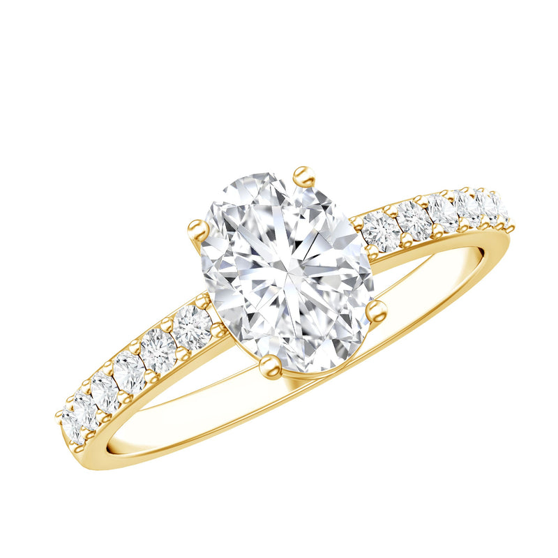 Certified 6X8 MM Lab Grown Diamond Oval Engagement Ring
