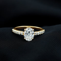 Certified 6X8 MM Lab Grown Diamond Oval Engagement Ring