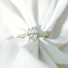 Certified 6X8 MM Lab Grown Diamond Oval Engagement Ring