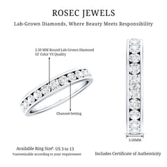 Channel Set Lab Grown Diamond Eternity Wedding Band