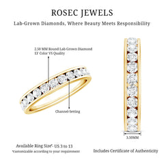 Channel Set Lab Grown Diamond Eternity Wedding Band