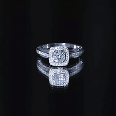 Certified 6 MM Lab Grown Diamond Halo Engagement Ring