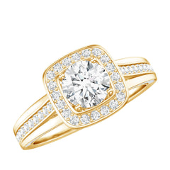 Certified 6 MM Lab Grown Diamond Halo Engagement Ring