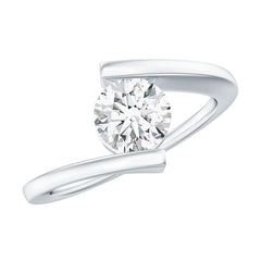 Certified 6 MM Lab Grown Diamond Tension Setting Engagement Ring
