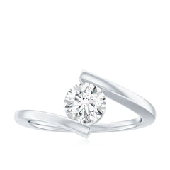 Certified 6 MM Lab Grown Diamond Tension Setting Engagement Ring