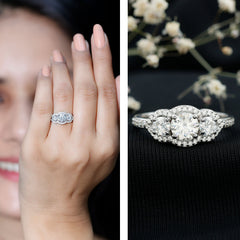 Certified Lab Grown Diamond 3 Stone Engagement Ring