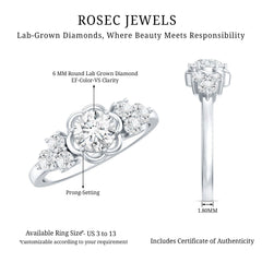Certified 6 MM Lab Grown Diamond Engagement Ring
