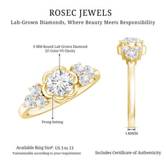 Certified 6 MM Lab Grown Diamond Engagement Ring