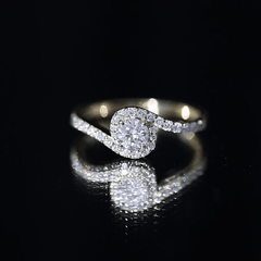 Certified 5 MM Lab Grown Diamond Bypass Engagement Ring
