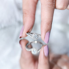 Certified 5 MM Lab Grown Diamond Bypass Engagement Ring