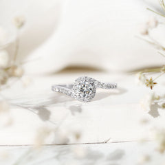 Certified 5 MM Lab Grown Diamond Bypass Engagement Ring