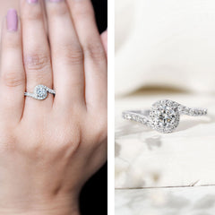 Certified 5 MM Lab Grown Diamond Bypass Engagement Ring