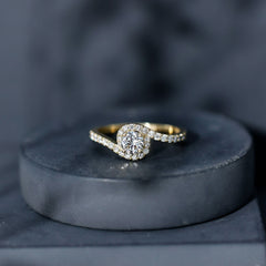 Certified 5 MM Lab Grown Diamond Bypass Engagement Ring