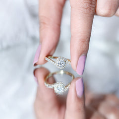 Certified 5 MM Lab Grown Diamond Bypass Engagement Ring