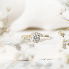 Certified 5 MM Lab Grown Diamond Bypass Engagement Ring