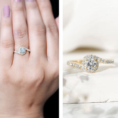 Certified 5 MM Lab Grown Diamond Bypass Engagement Ring