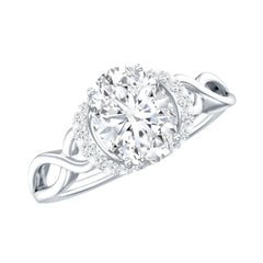 Lab Grown Diamond 6X8 MM Oval Engagement Ring For Women