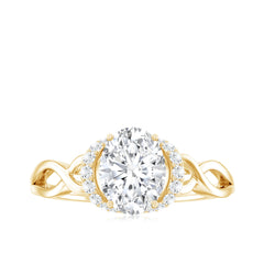 Lab Grown Diamond 6X8 MM Oval Engagement Ring For Women