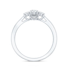 Lab Grown Diamond Minimal 3 Stone Engagement Ring