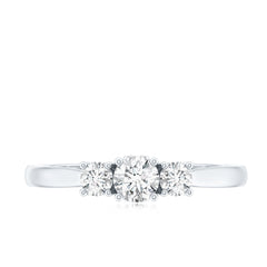 Lab Grown Diamond Minimal 3 Stone Engagement Ring