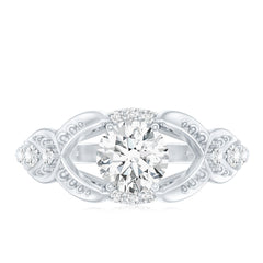 Certified 6 MM Lab Grown Diamond Vintage Inspired Engagement Ring