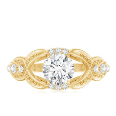 Certified 6 MM Lab Grown Diamond Vintage Inspired Engagement Ring