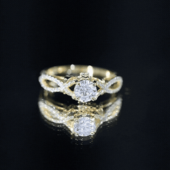 Certified 6 MM Lab Grown Diamond Crossover Engagement Ring
