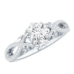 Certified 6 MM Lab Grown Diamond Crossover Engagement Ring
