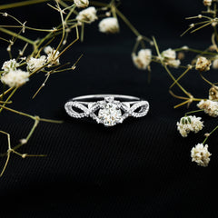 Certified 6 MM Lab Grown Diamond Crossover Engagement Ring