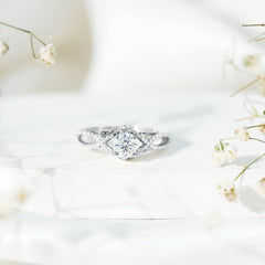 Certified 6 MM Lab Grown Diamond Crossover Engagement Ring