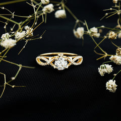 Certified 6 MM Lab Grown Diamond Crossover Engagement Ring