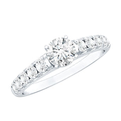 Lab Grown Diamond Classic Engagement Ring With Side Stones
