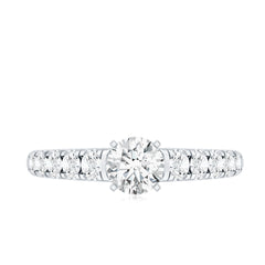 Lab Grown Diamond Classic Engagement Ring With Side Stones