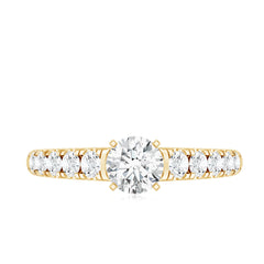 Lab Grown Diamond Classic Engagement Ring With Side Stones