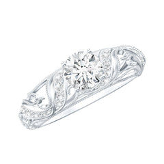 Certified 6 MM Lab Grown Diamond Designer Engagement Ring